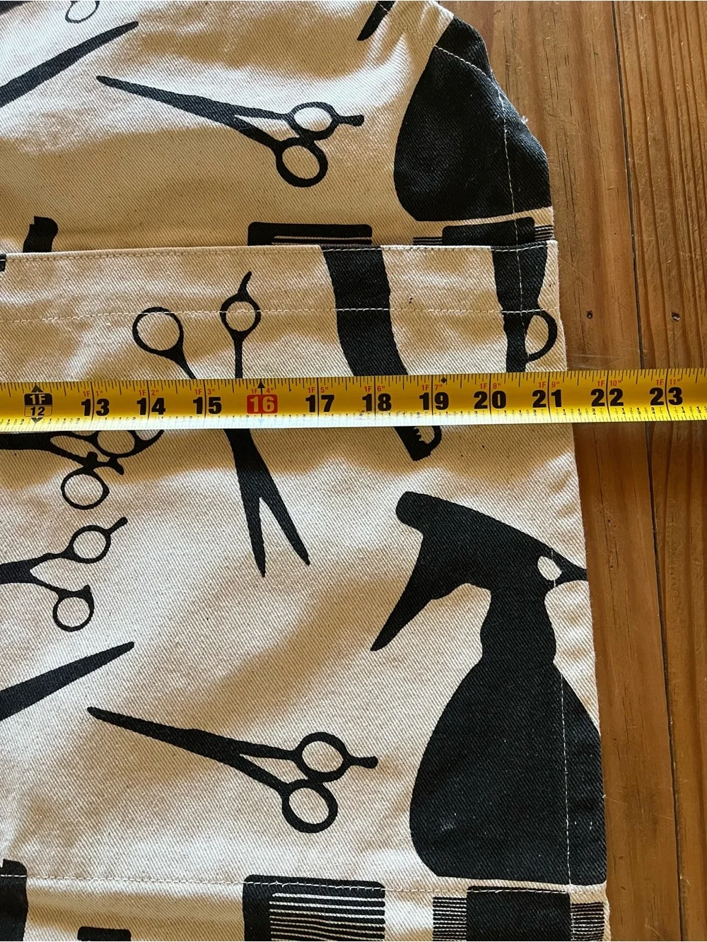 Black & Cream Canvas Hair DresserStylist Print Kitchen or Work Apron